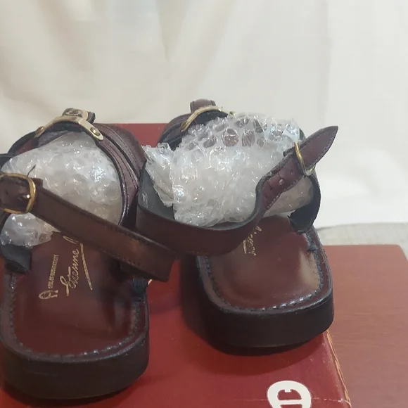 Etienne Aigner Brown Leather Sandals - Picture 6 of 7